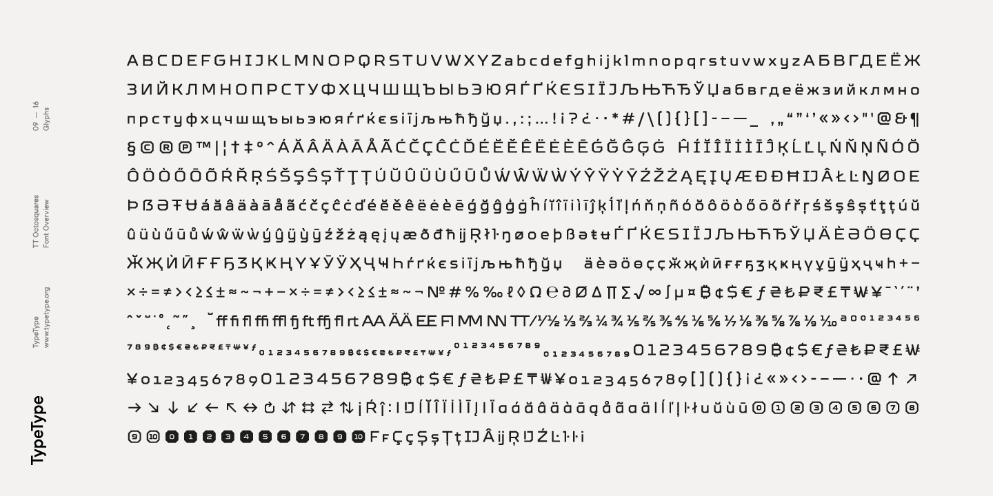 Przykład czcionki TT Octosquares Compressed Demi Bold